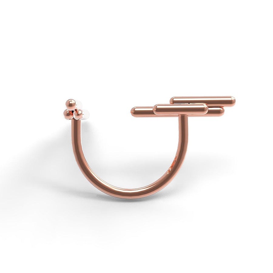 Designový prsten Space Horizontal vertical růžové zlato 4.20 g (au / ag) - antonielecher