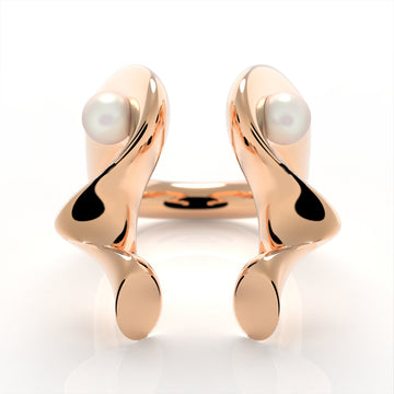 Nacre Alysia - designový prsten žlutý s perlou - 925/1000 ag 9,66 g nebo 14kt / 18kt au 12,66 g