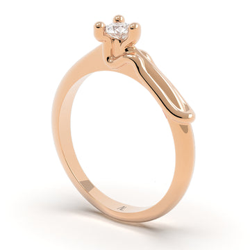Nacre Amoris - designový zásnubní prsten ze 14 kt zlata 2, 71 g s briliantem 0,14ct - antonielecher