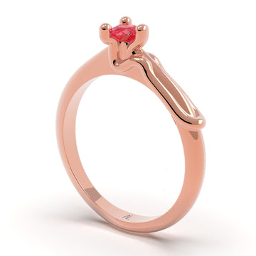 Nacre Amoris - designový zásnubní prsten ze 14 kt zlata 2, 71 g s thajským rubínem 0,14ct - antonielecher