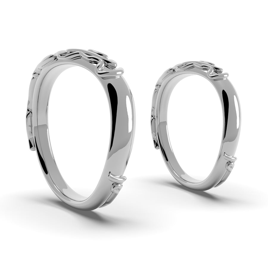 Nacre Nexus - designové snubní prsteny ze 14 kt bílého zlata cca 7,44 g - antonielecher