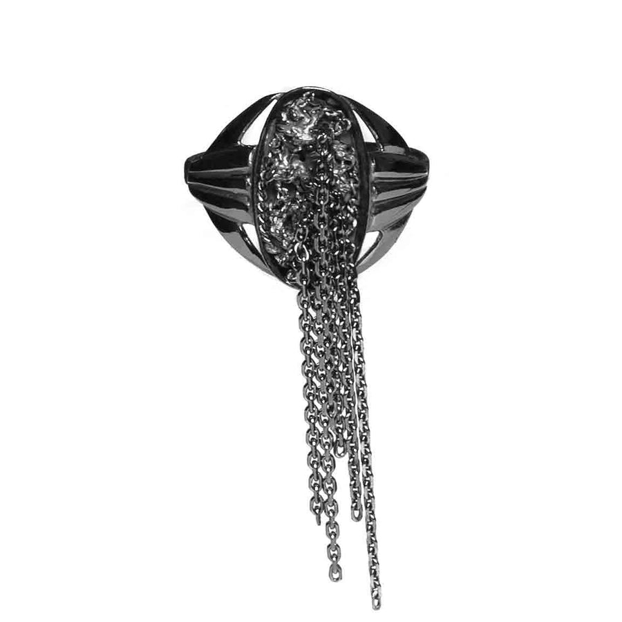 Chain ring 02 - černý stříbrný prsten 925/1000 + pokovený rutheniem 3.95 g - antonielecher