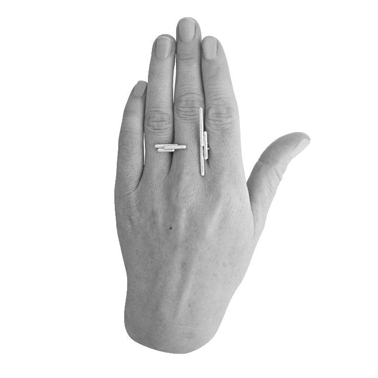 Designový prsten Space Horizontal vertical bílé zlato 4.20 g (au / ag) - antonielecher
