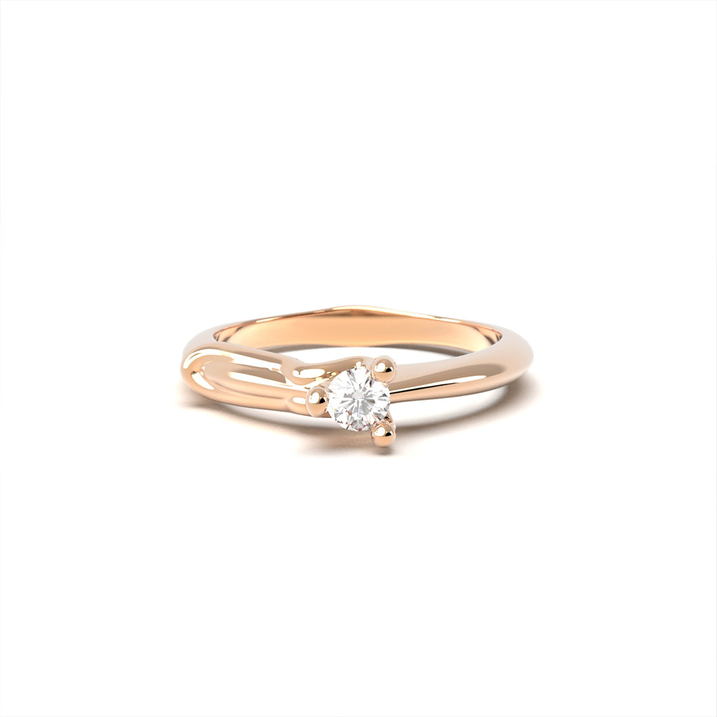Amoris - gold engagement ring with a diamond 0.14ct