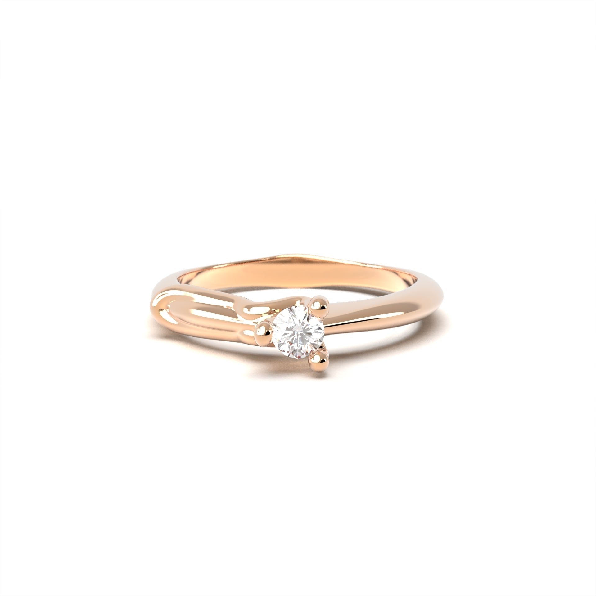 Amoris - gold engagement ring with a diamond 0.14ct