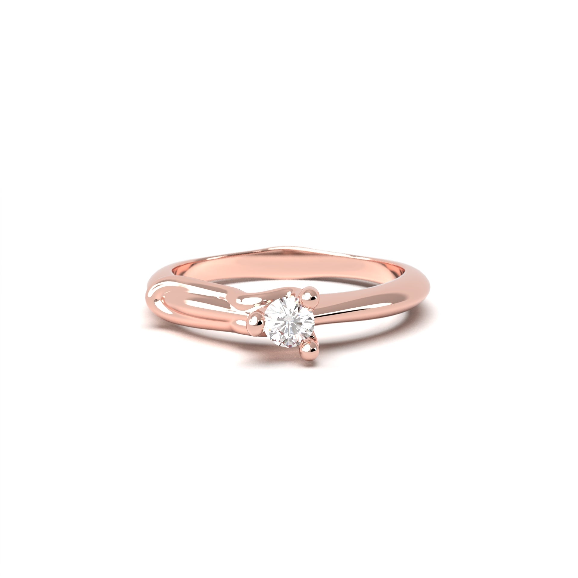 Amoris - gold engagement ring with a diamond 0.14ct