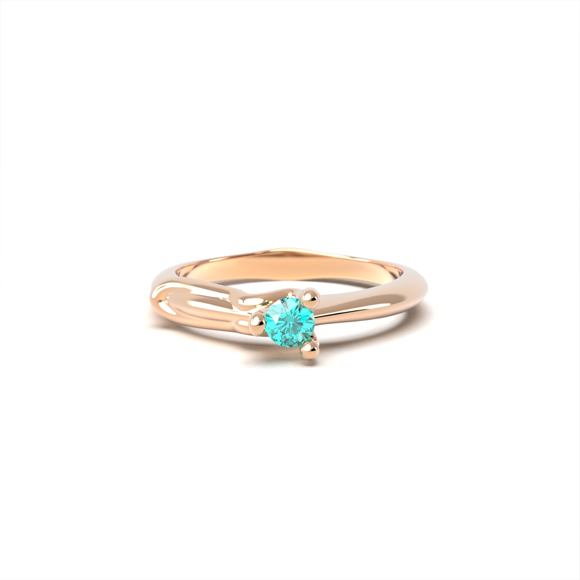 Amoris - gold engagement ring with a diamond 0.14ct