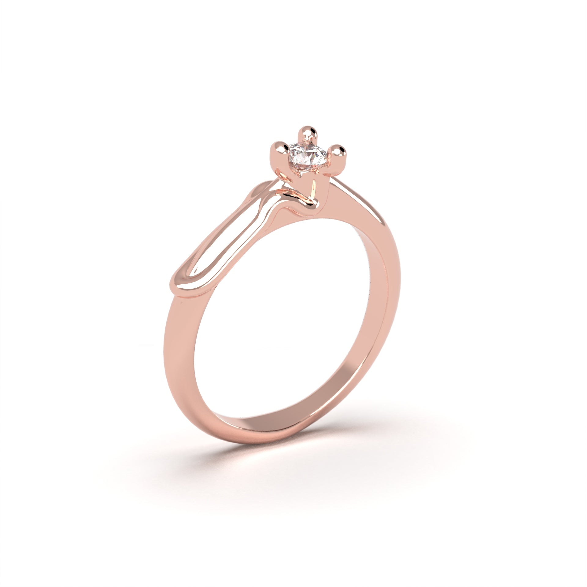 Amoris - gold engagement ring with a diamond 0.14ct
