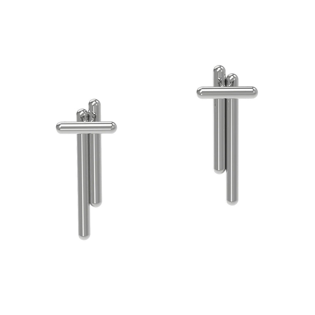 Designové náušnice Space Future bílé zlato 3.51 g (au / ag) - antonielecher