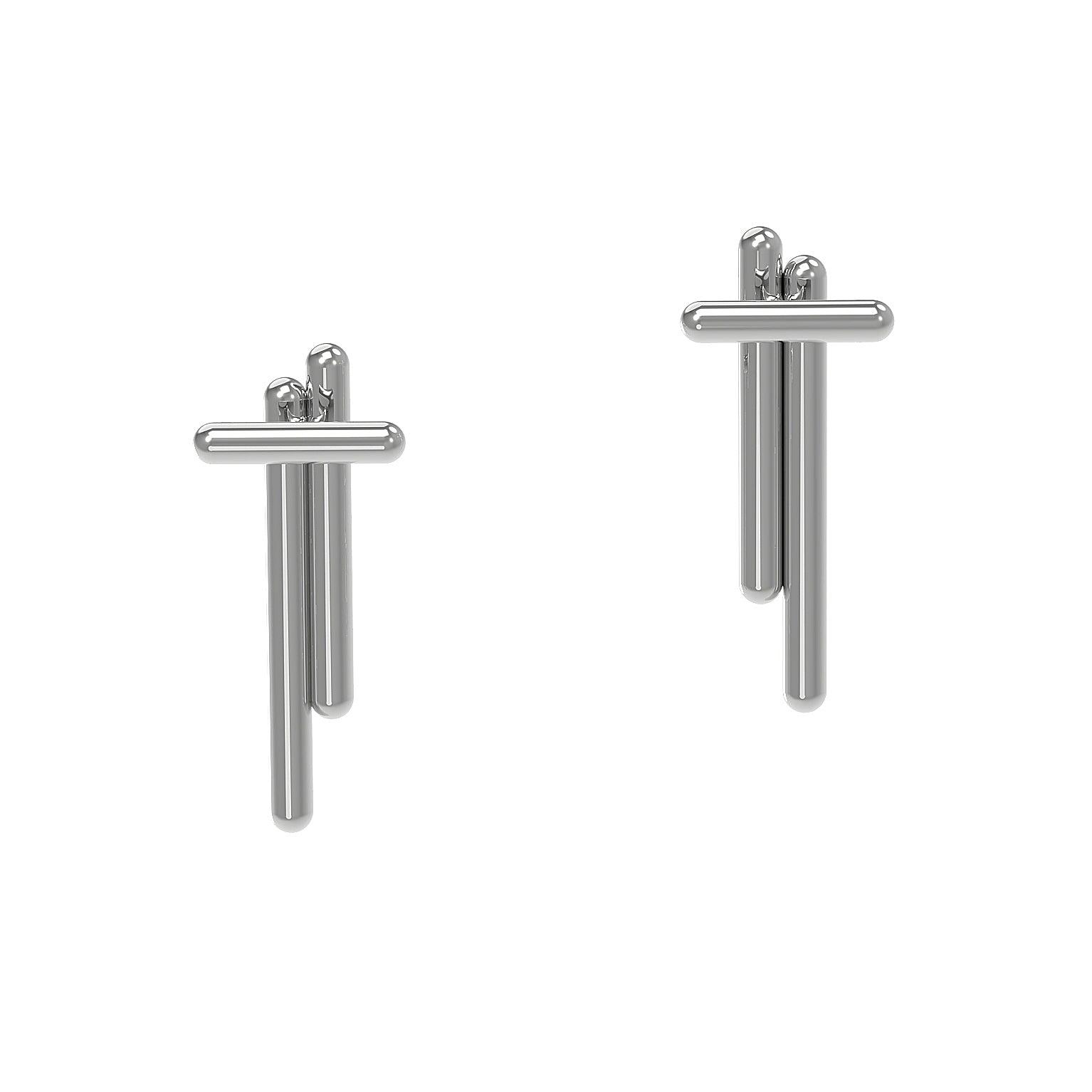 Designové náušnice Space Future bílé zlato 3.51 g (au / ag) - antonielecher