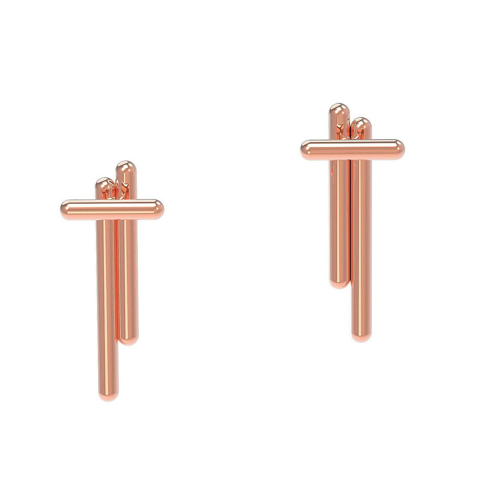 Designové náušnice Space Future růžové zlato 3.51 g (au / ag) - antonielecher