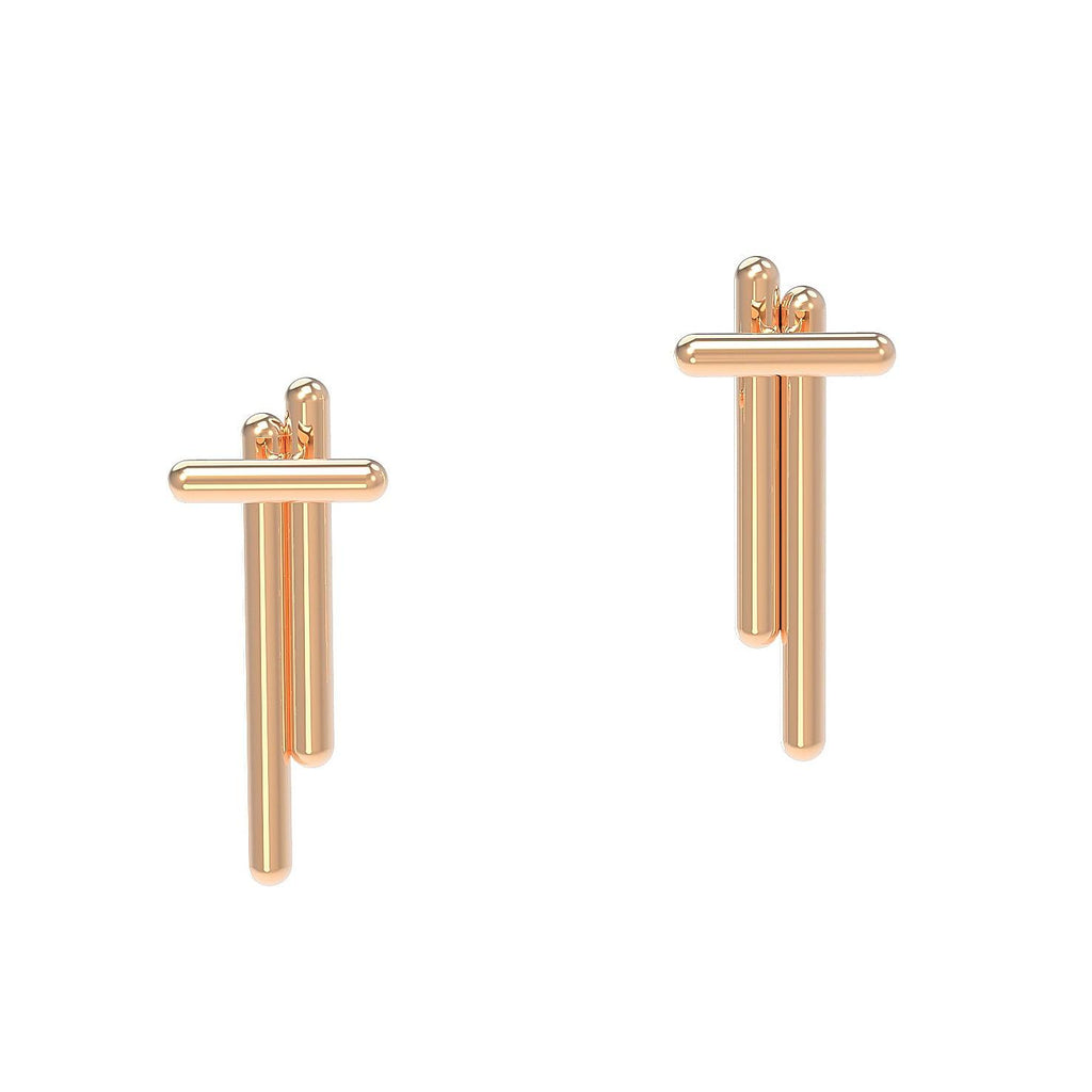 Designové náušnice Space Future žluté zlato 3.51 g (au / ag) - antonielecher