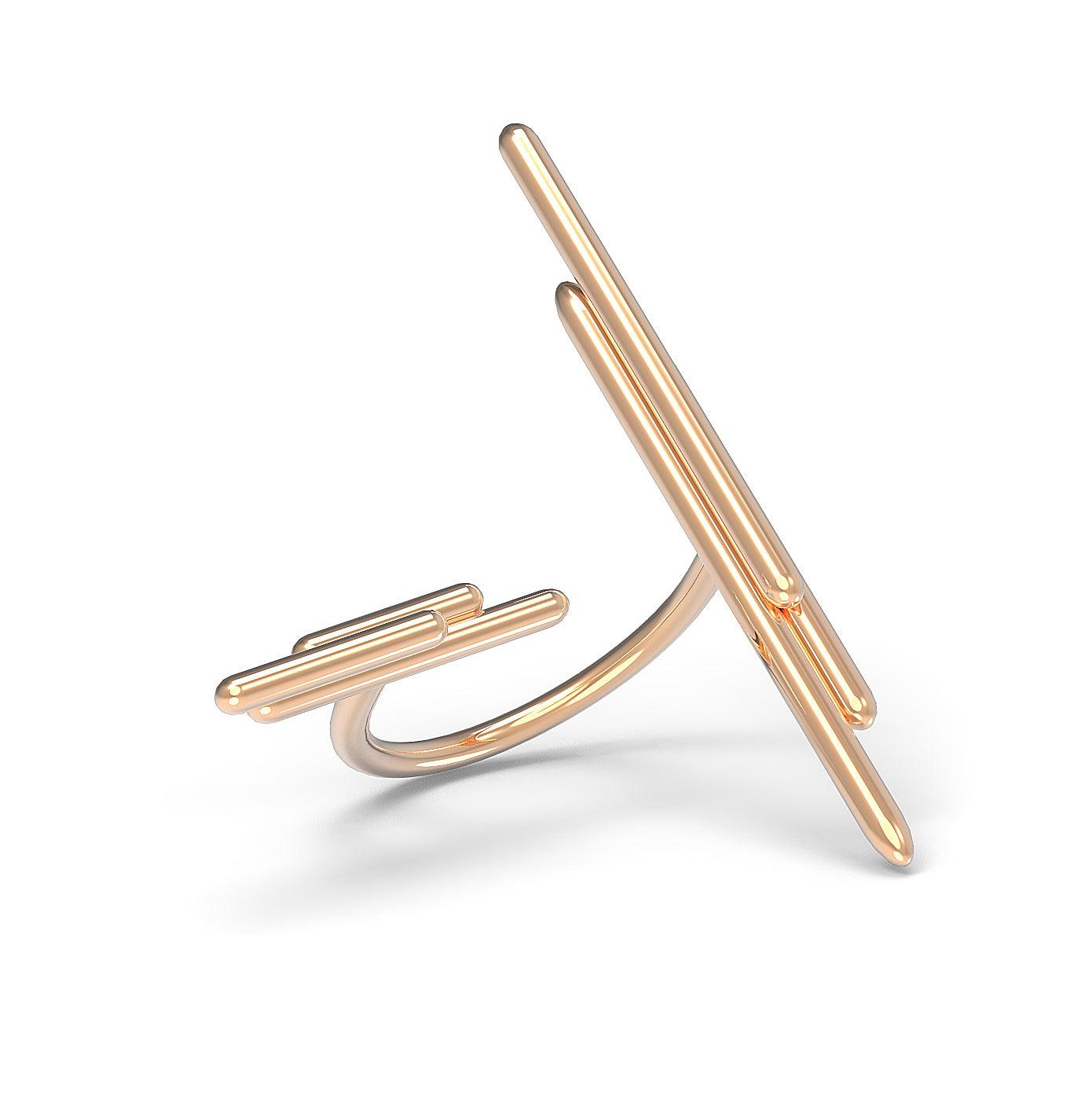 Designový prsten Space Horizontal vertical žluté zlato 4.20 g (au / ag) - antonielecher