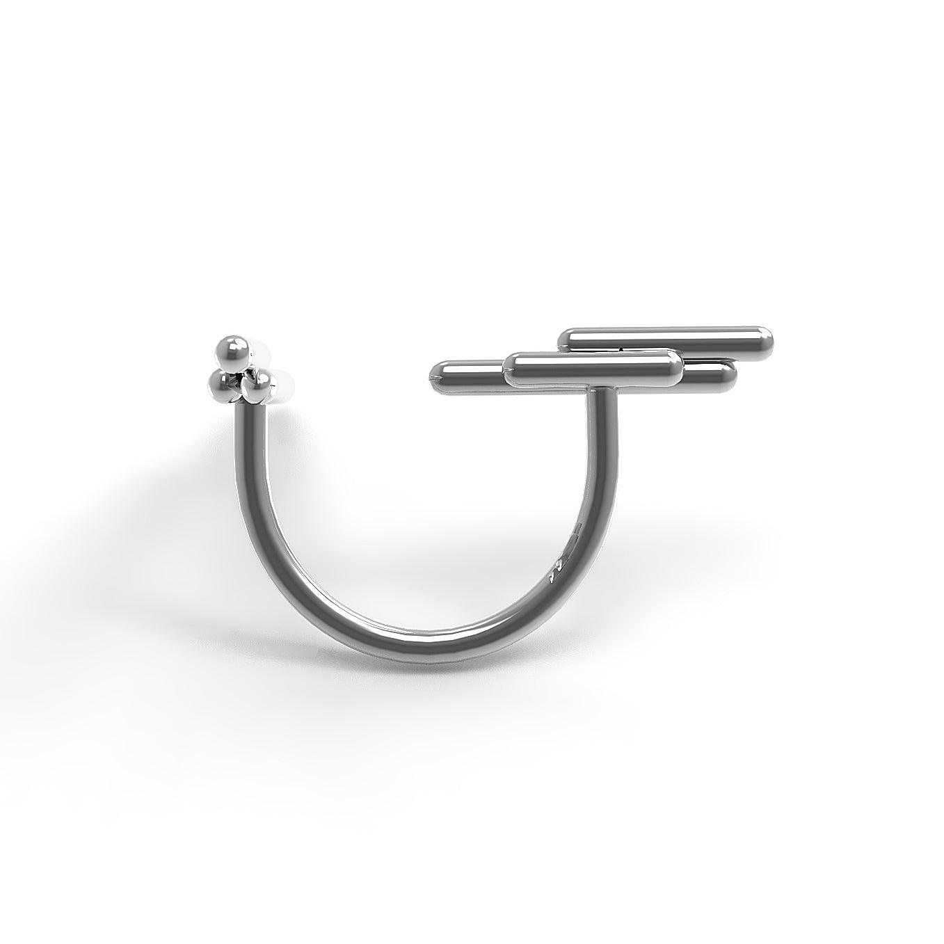 Designový prsten Space Horizontal vertical bílé zlato 4.20 g (au / ag) - antonielecher