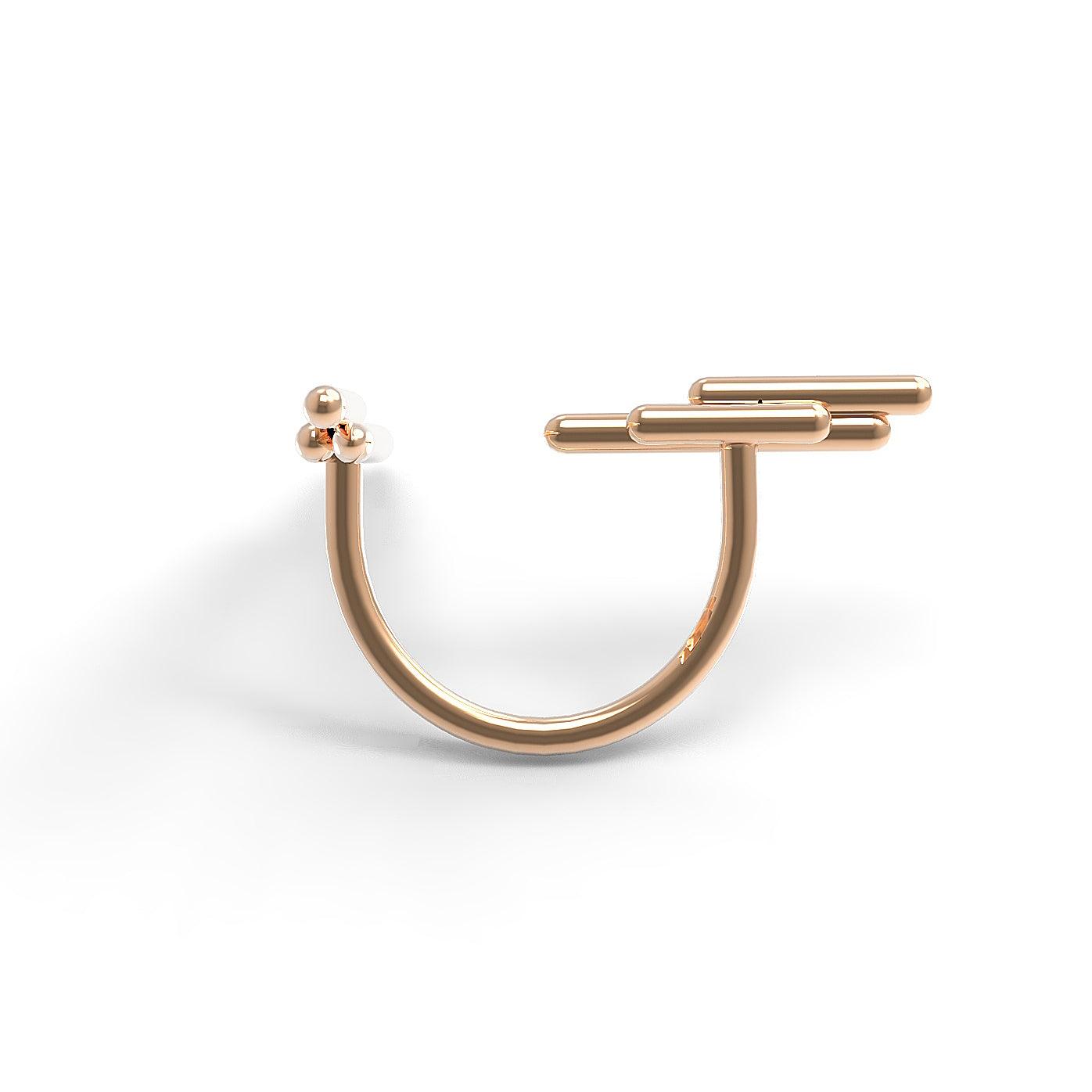 Designový prsten Space Horizontal vertical žluté zlato 4.20 g (au / ag) - antonielecher