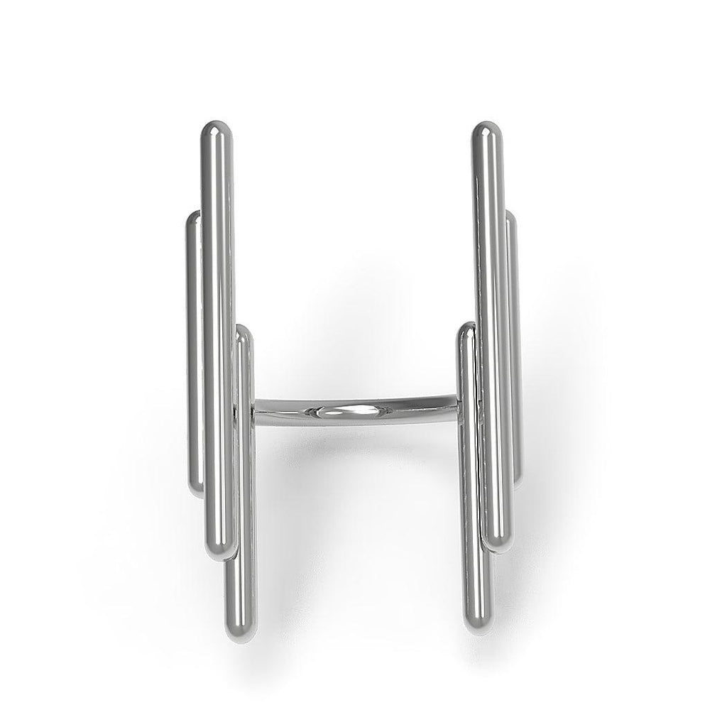 Designový prsten Space Vertikal bílé zlato 4.80 g (au / ag) - antonielecher