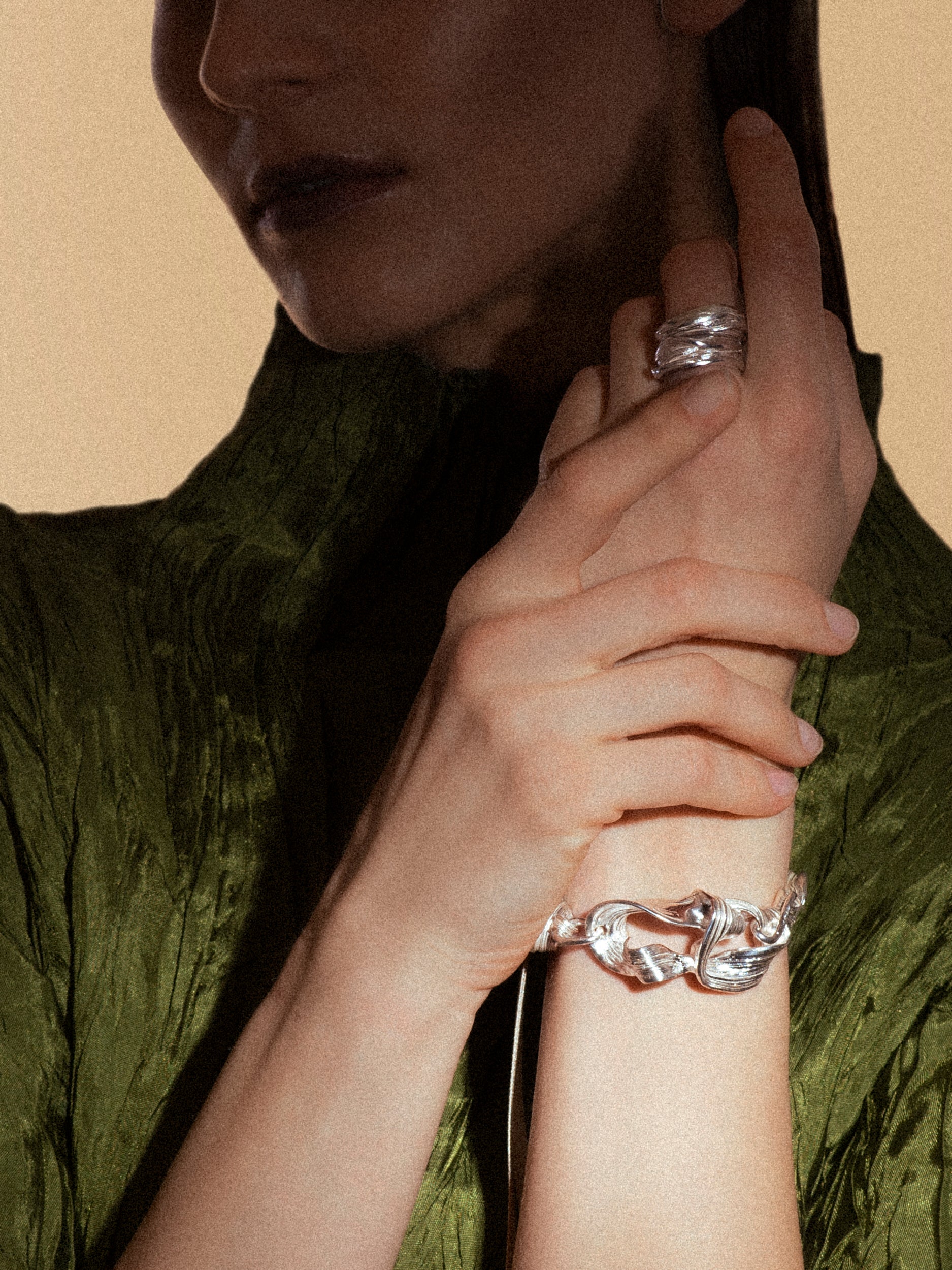 Flow II - stříbrný náhrdelník / náramek - 925/1000 ag cca 40,16 g