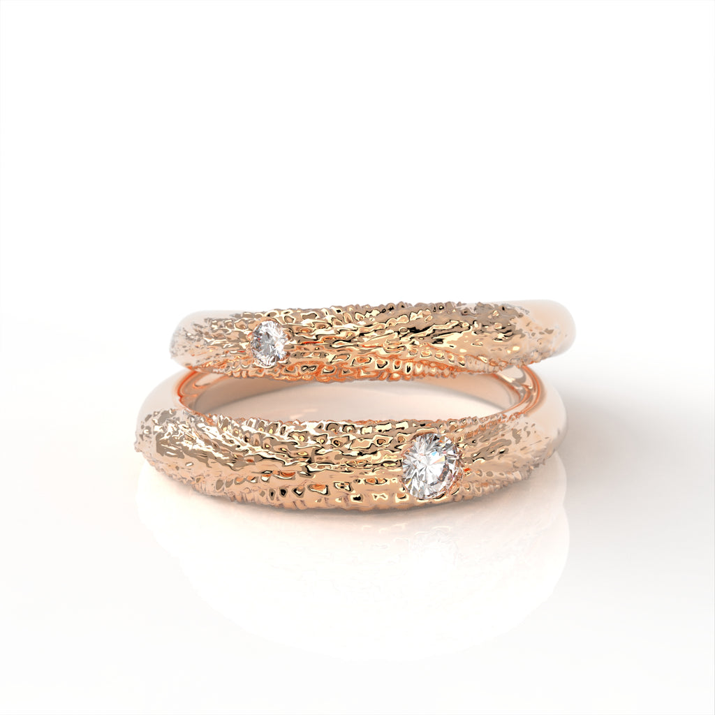 Dvojhvězda - zlatý prsten s brilianty