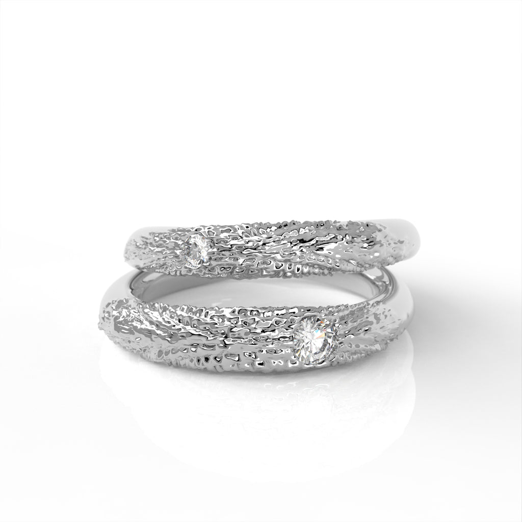 Dvojhvězda - zlatý prsten s brilianty