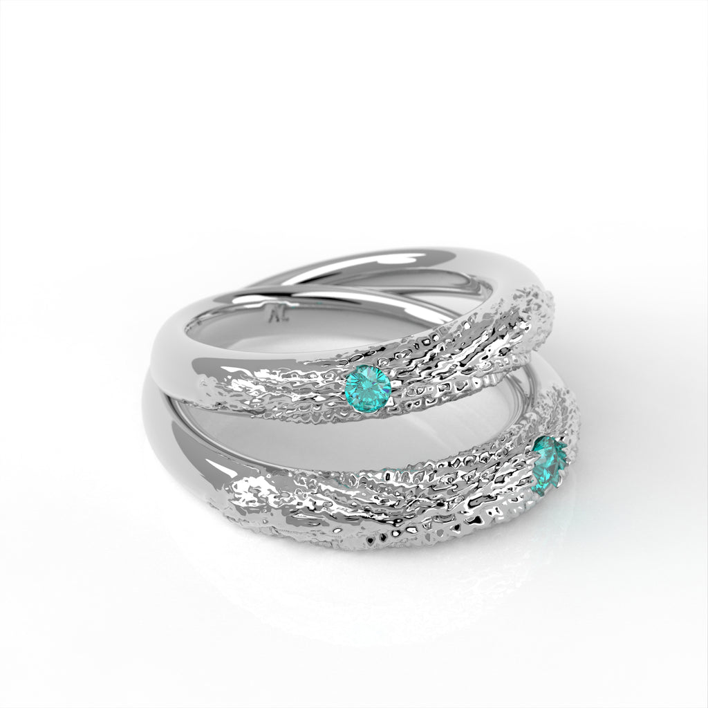 Dvojhvězda - zlatý prsten se smaragdy