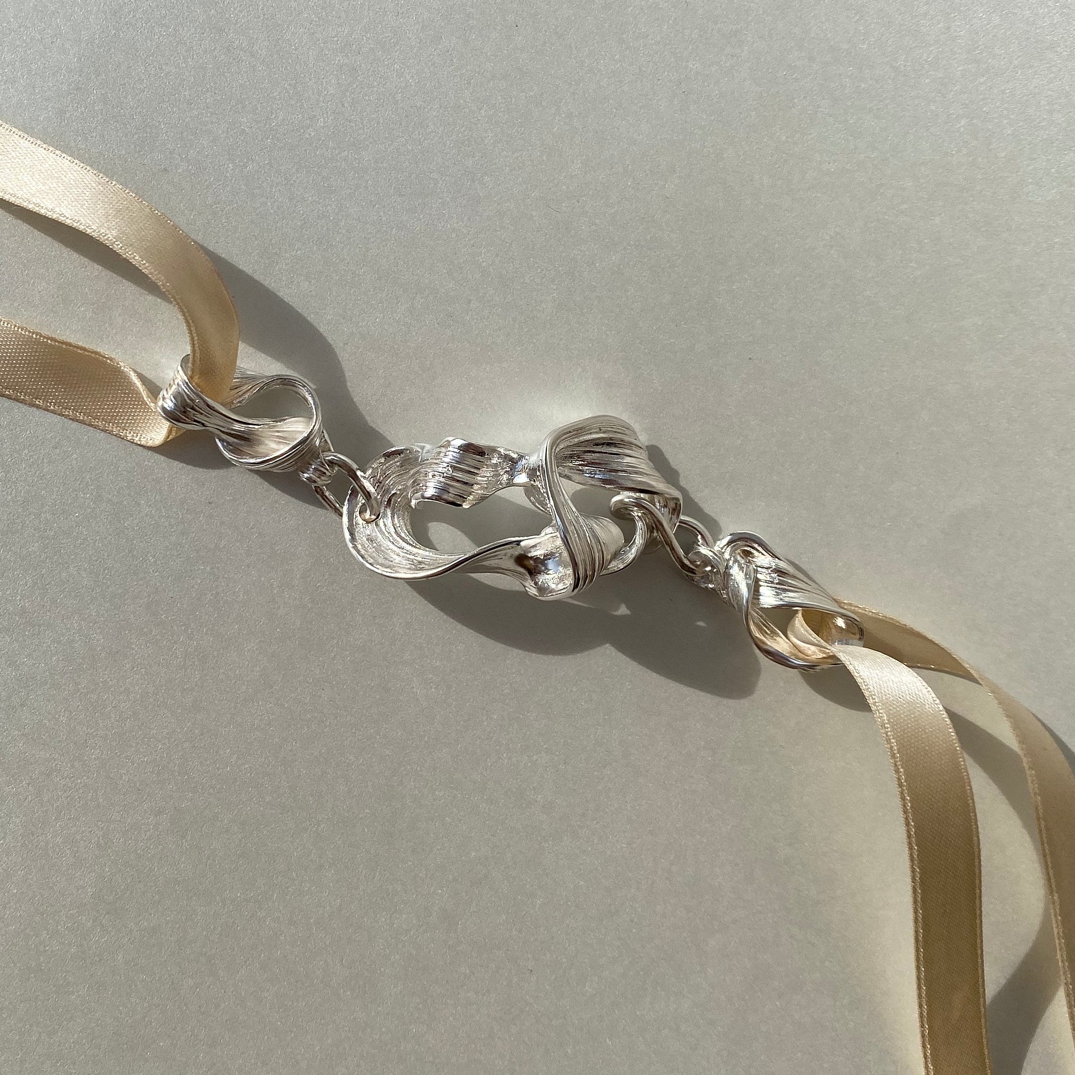 Flow II - stříbrný náhrdelník / náramek - 925/1000 ag cca 40,16 g