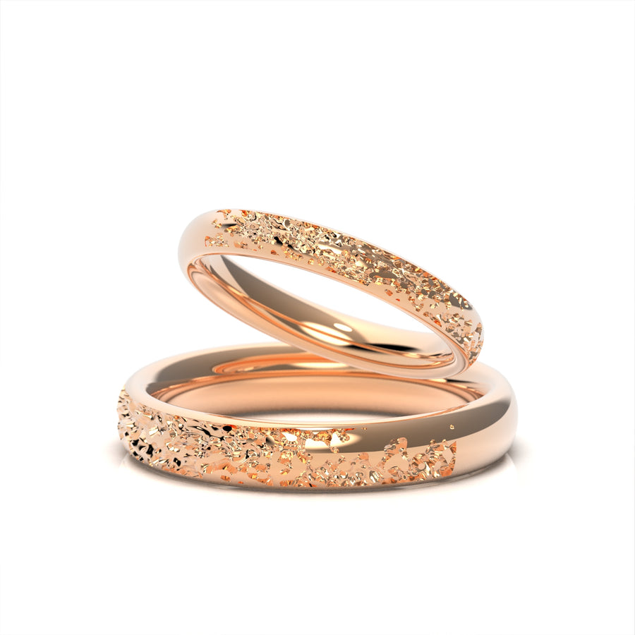 Fortis - designer wedding rings made of 14 kt yellow gold / approx. 9.82 g