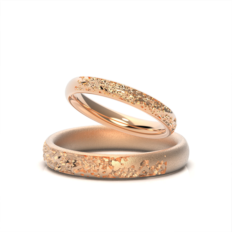 Fortis - designer wedding rings made of 14 kt yellow gold / approx. 9.82 g