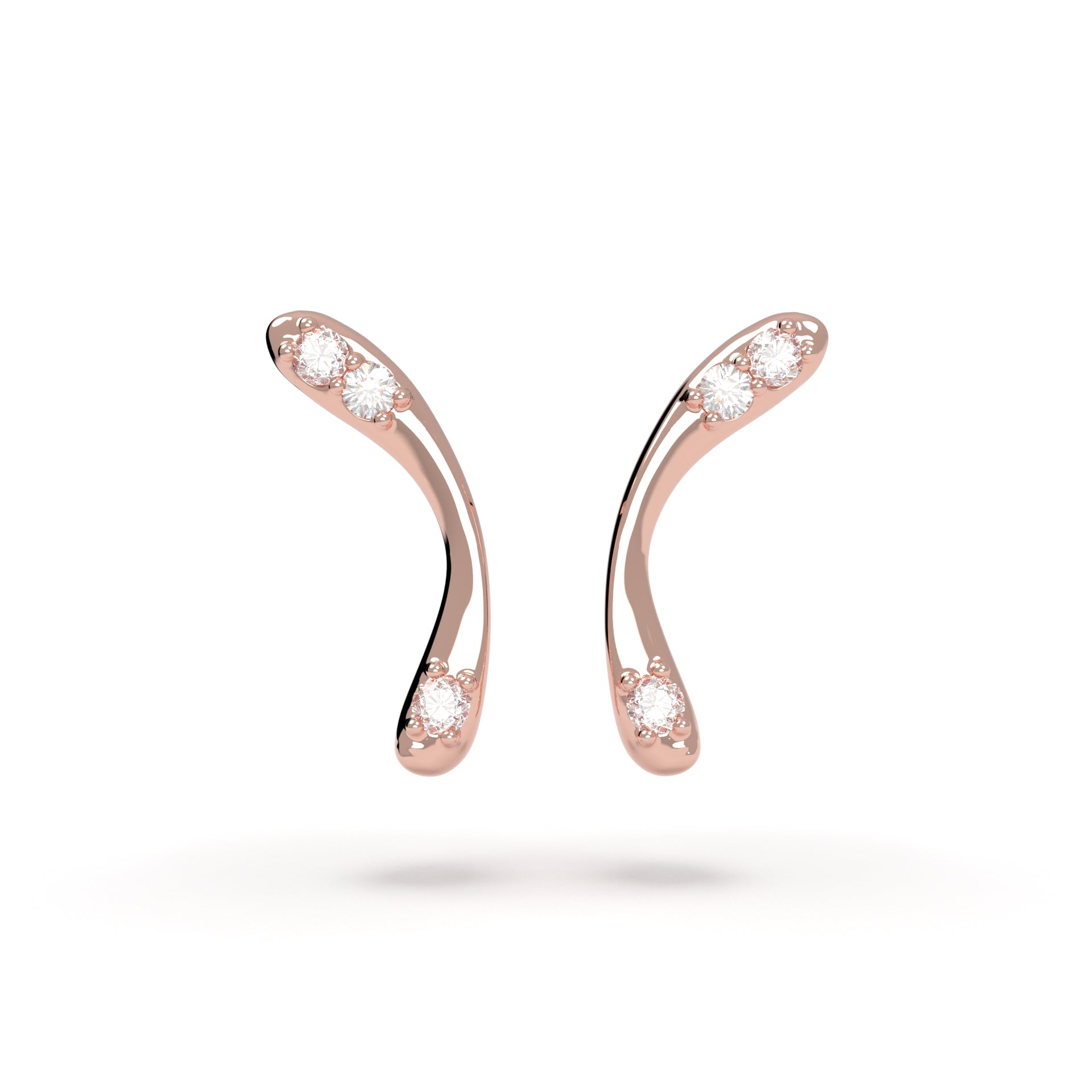 Infinitum - náušnice z růžového zlata