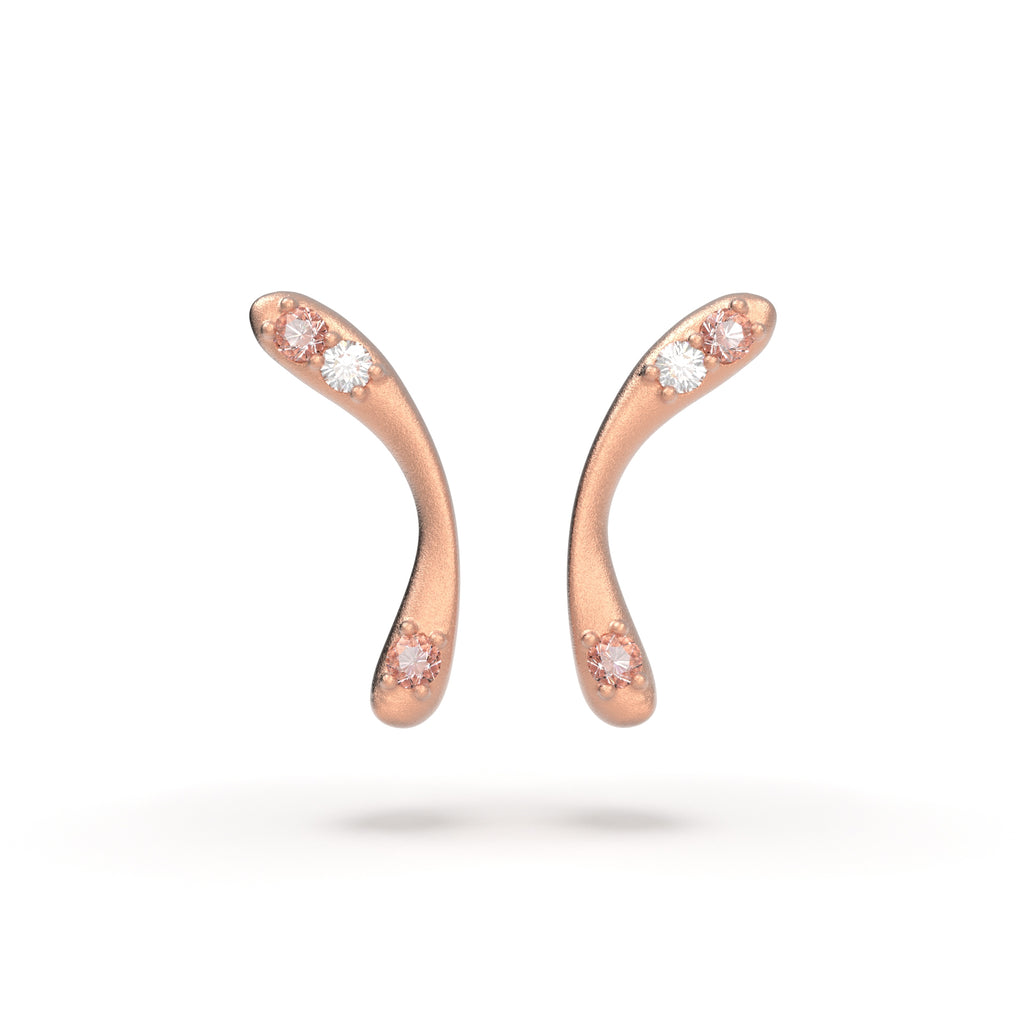 Infinitum - náušnice z růžového zlata