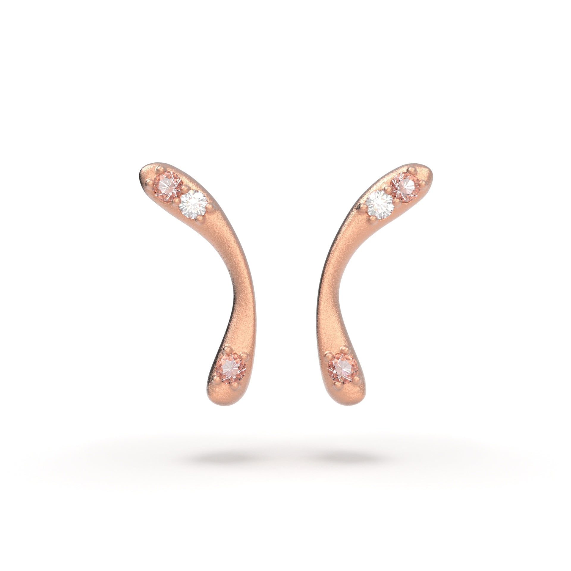 Infinitum - náušnice z růžového zlata