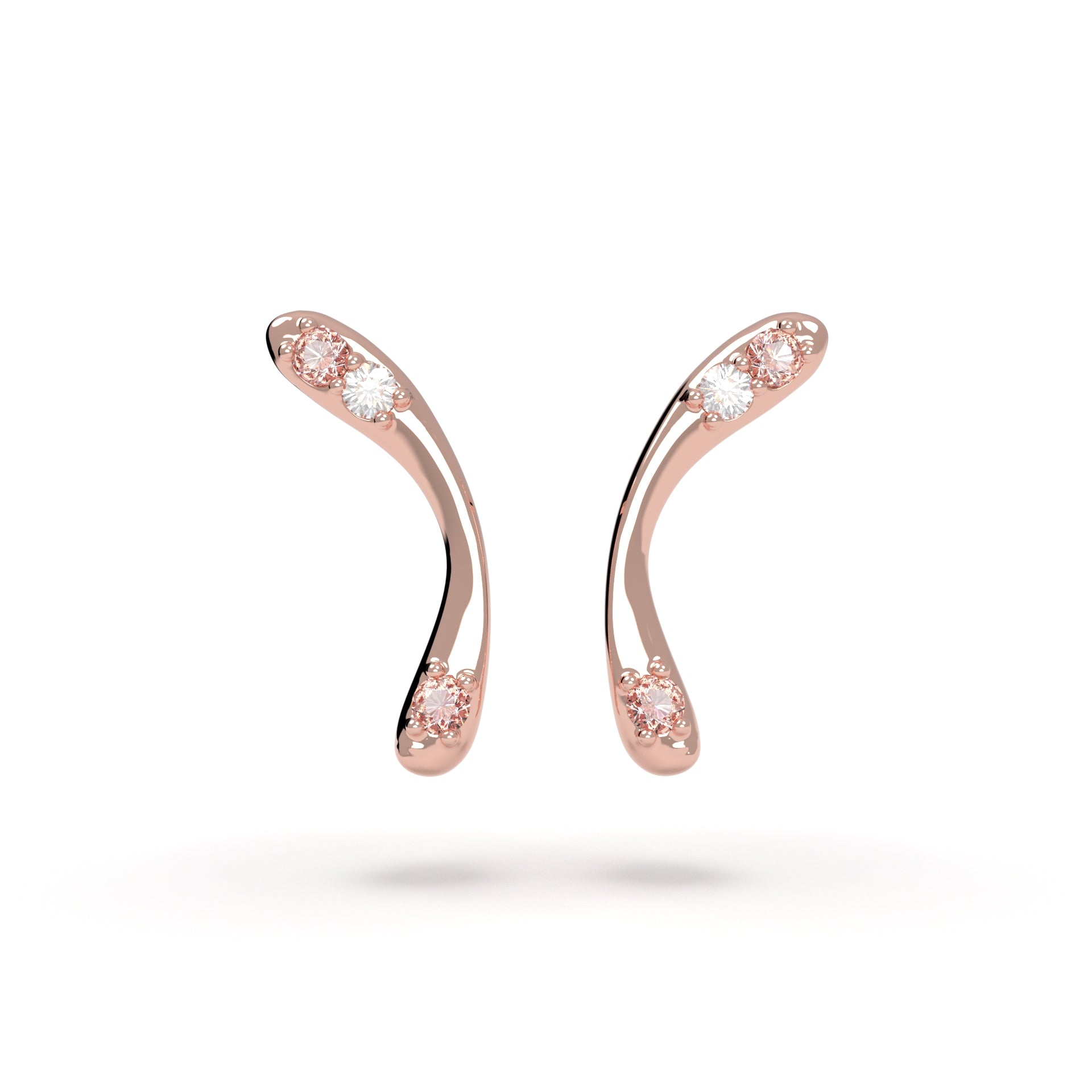 Infinitum - náušnice z růžového zlata