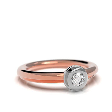 Love Bauhaus - e - designový zásnubní prsten ze 14 kt zlata 4.20 g  s briliantem 0,14ct