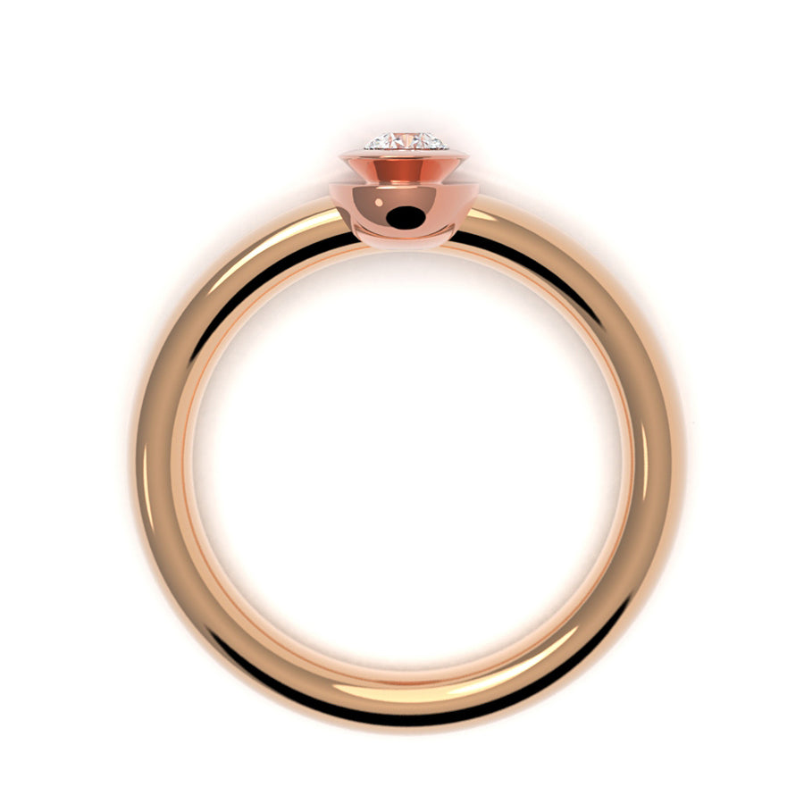 Love Bauhaus - e - designový zásnubní prsten ze 14 kt zlata 4.20 g s briliantem 0,14ct - antonielecher