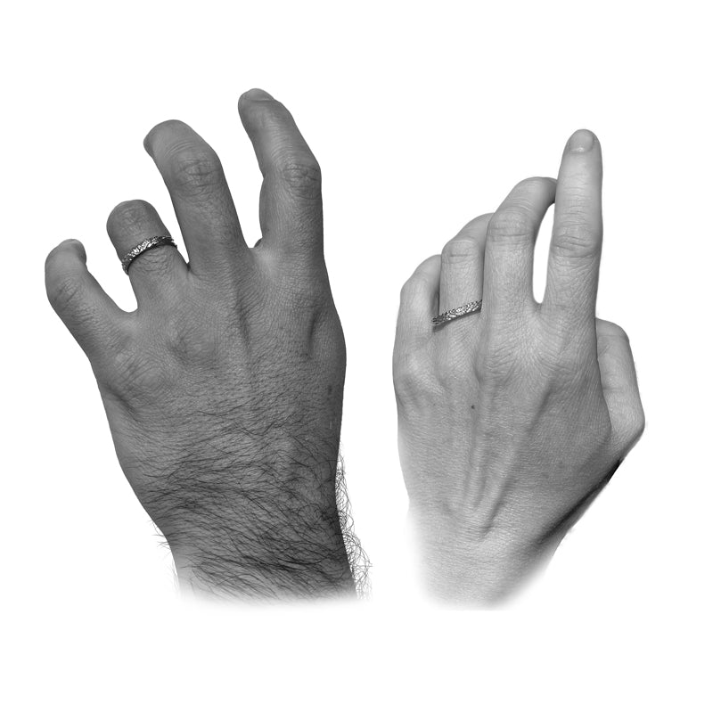 Nacre glint - designové snubní prsteny s briliantem 0.10ct bílé zlato - rhodiováno - 14kt 6,79 g - antonielecher