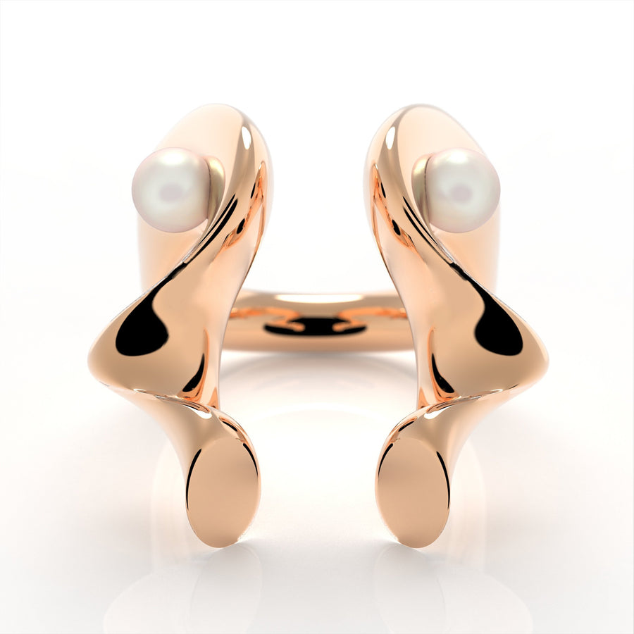 Nacre Alysia - designový prsten žlutý s perlou - 925/1000 ag 9,66 g nebo 14kt / 18kt au 12,66 g