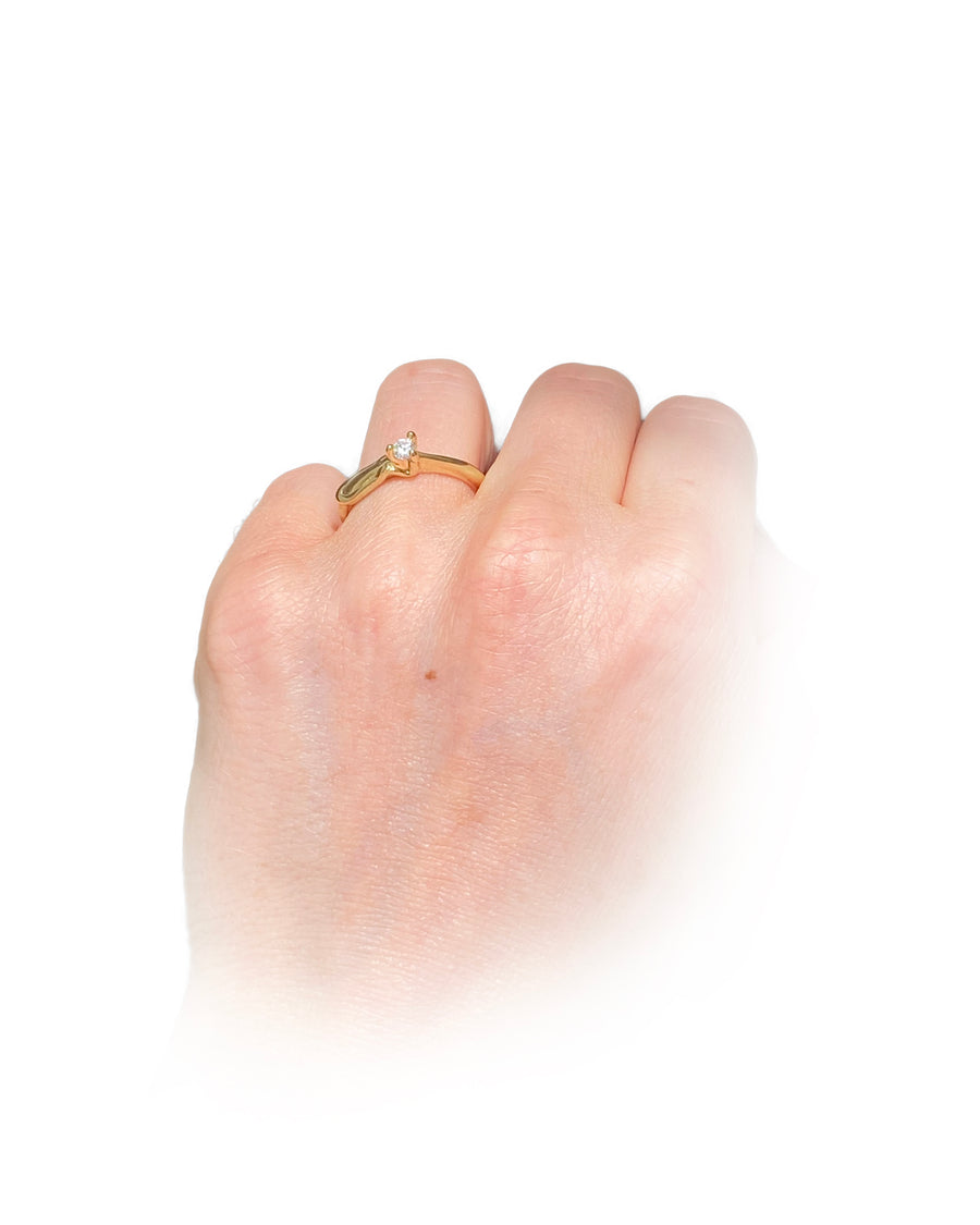 Nacre Amoris - designový zásnubní prsten ze 14 kt zlata 2, 71 g s kolumbijským smaragdem Coscuez 0,14ct - antonielecher