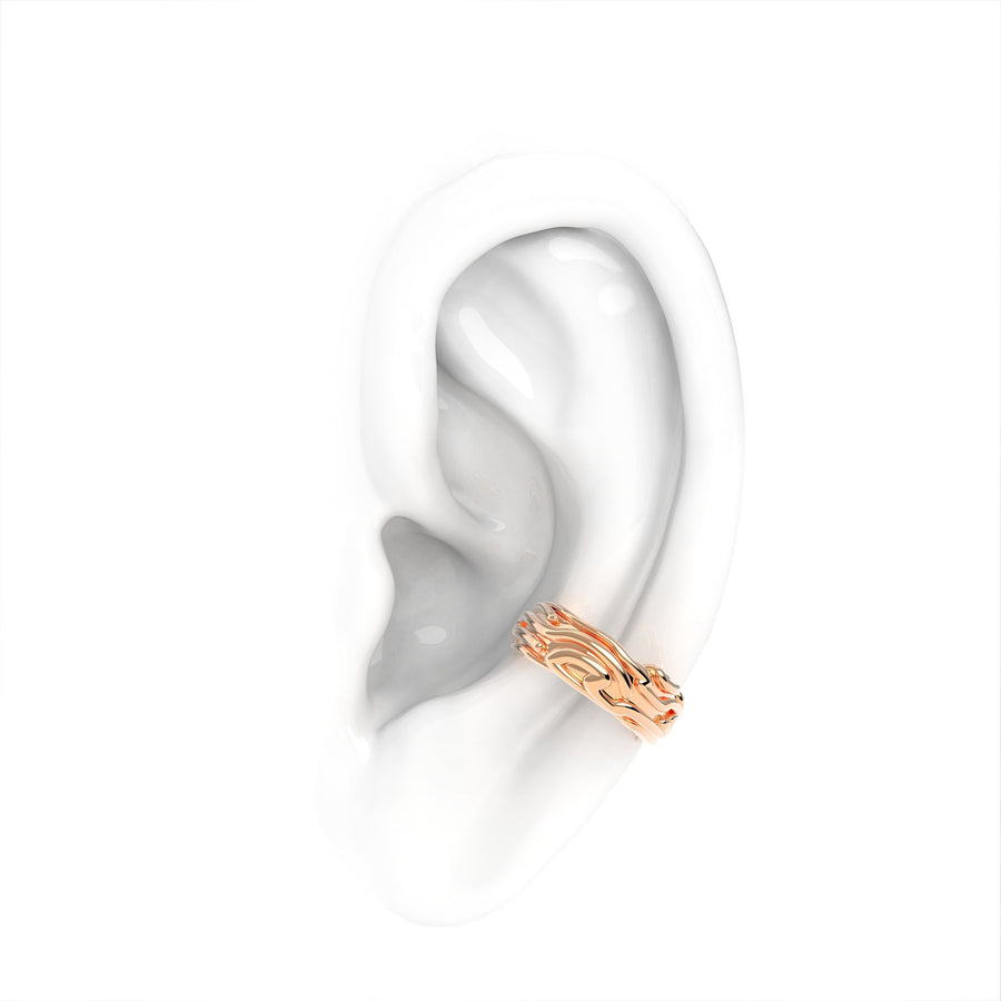 Nacre Ear cuff - designer earring yellow - 925/1000 ag 3.14 g or 14kt / 18kt au 6.14 g