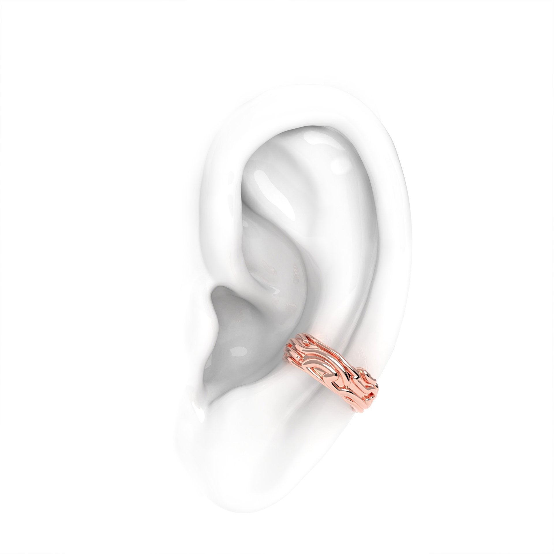 Nacre Ear cuff - designová náušnice růžová - 925/1000 ag 3,14 g nebo 14kt / 18kt au 6,14 g