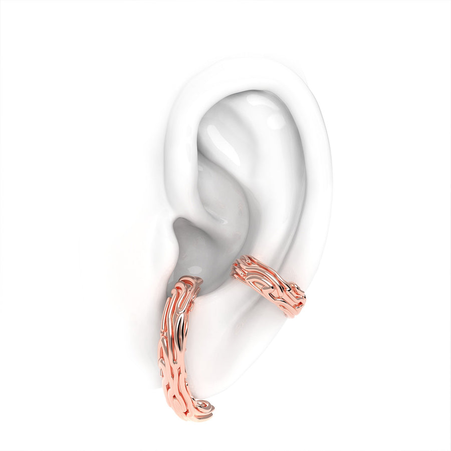 Nacre Ear cuff - designová náušnice růžová - 925/1000 ag 3,14 g nebo 14kt / 18kt au 6,14 g