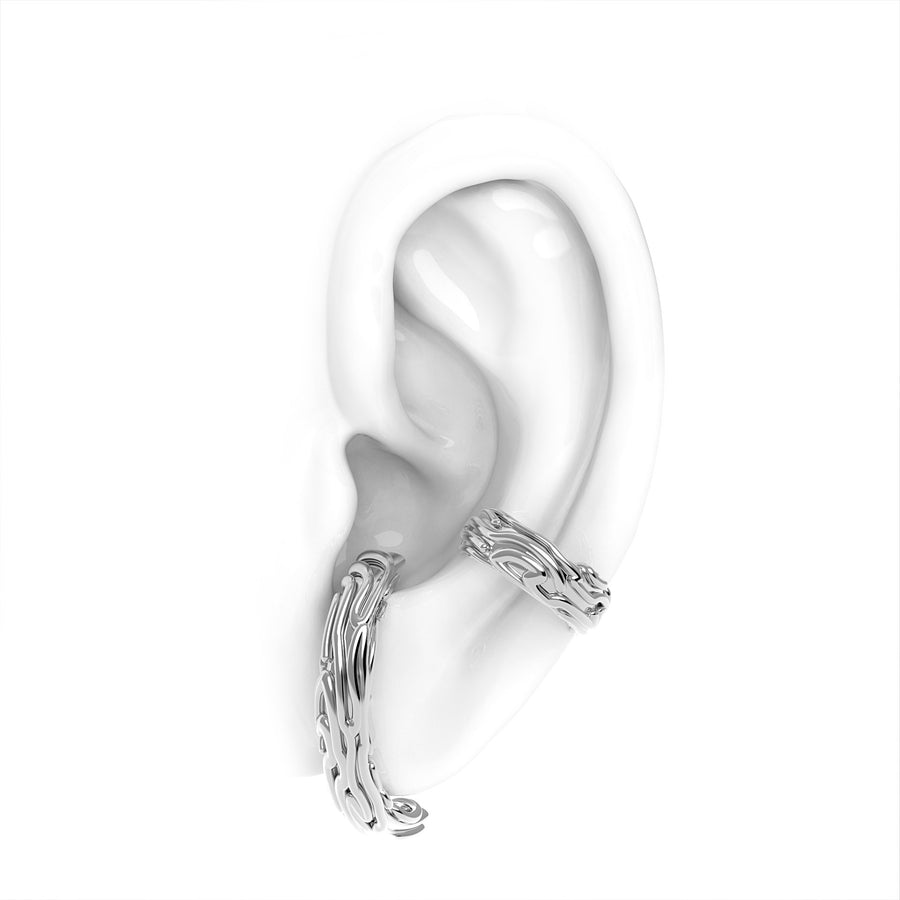 Nacre Ear cuff - designer earring - 925/1000 ag 3.14 g or 14kt / 18kt au 6.14 g