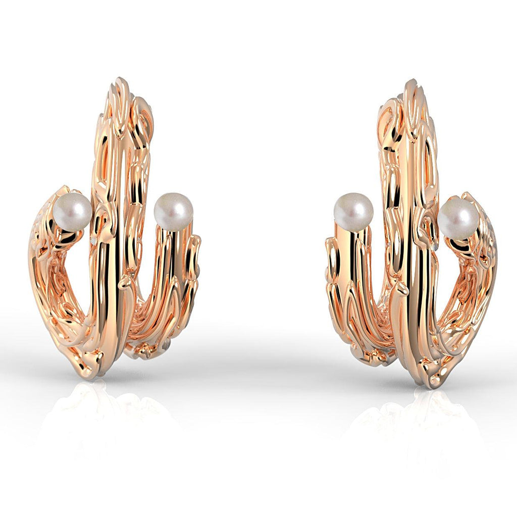 Náušnice Nacre Brain Coral designový roztahovák s říčními perlami- ag / au - antonielecher