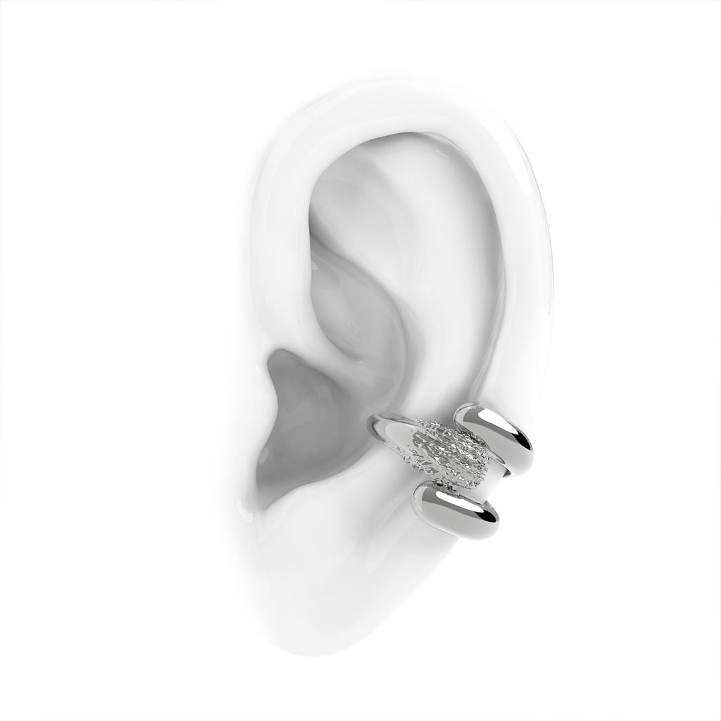 Nacre Julia Ear cuff - designová náušnice bílá - 925/1000 ag  4,43 g nebo 14kt / 18kt au  7,43 g