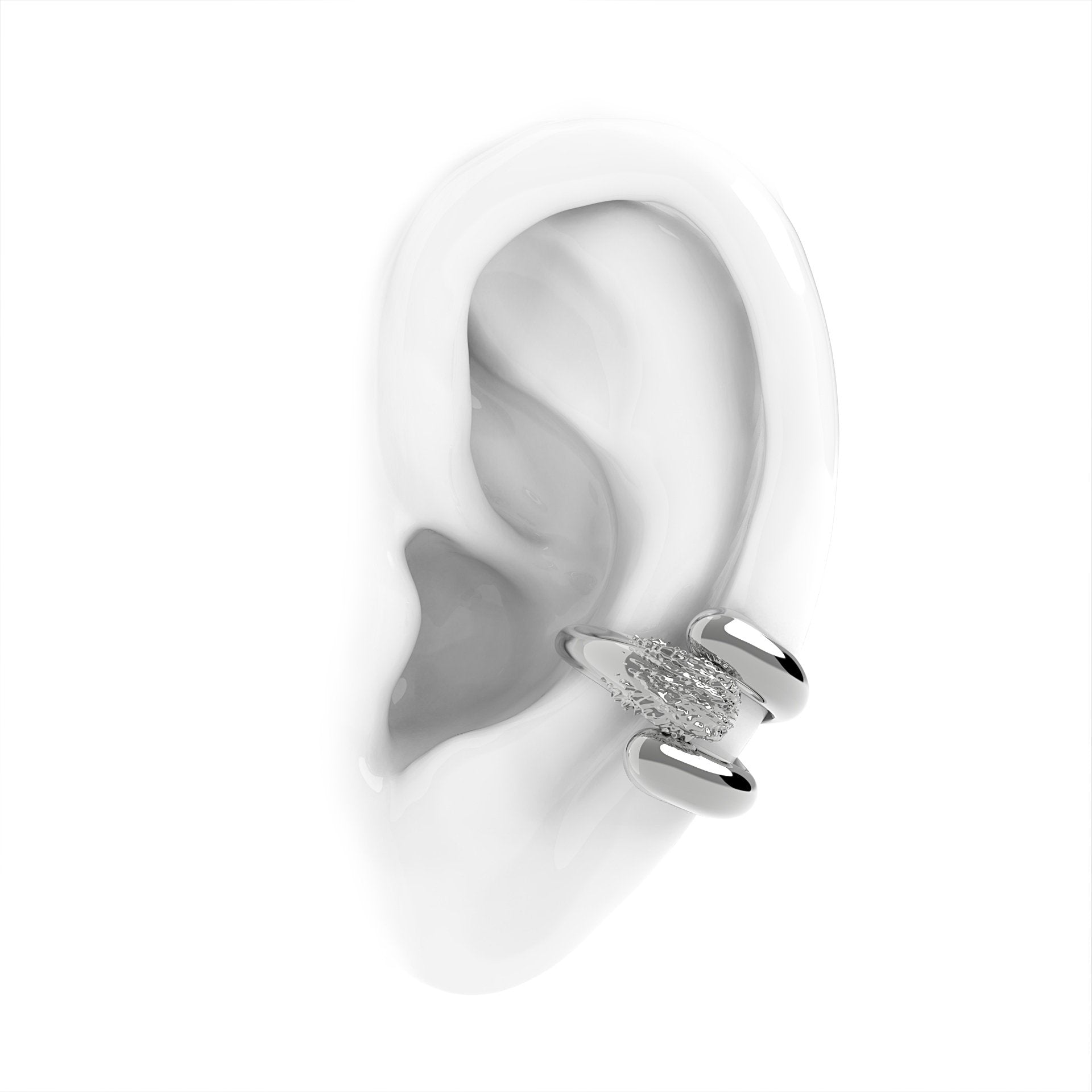 Nacre Julia Ear cuff - designová náušnice bílá - 925/1000 ag  4,43 g nebo 14kt / 18kt au  7,43 g