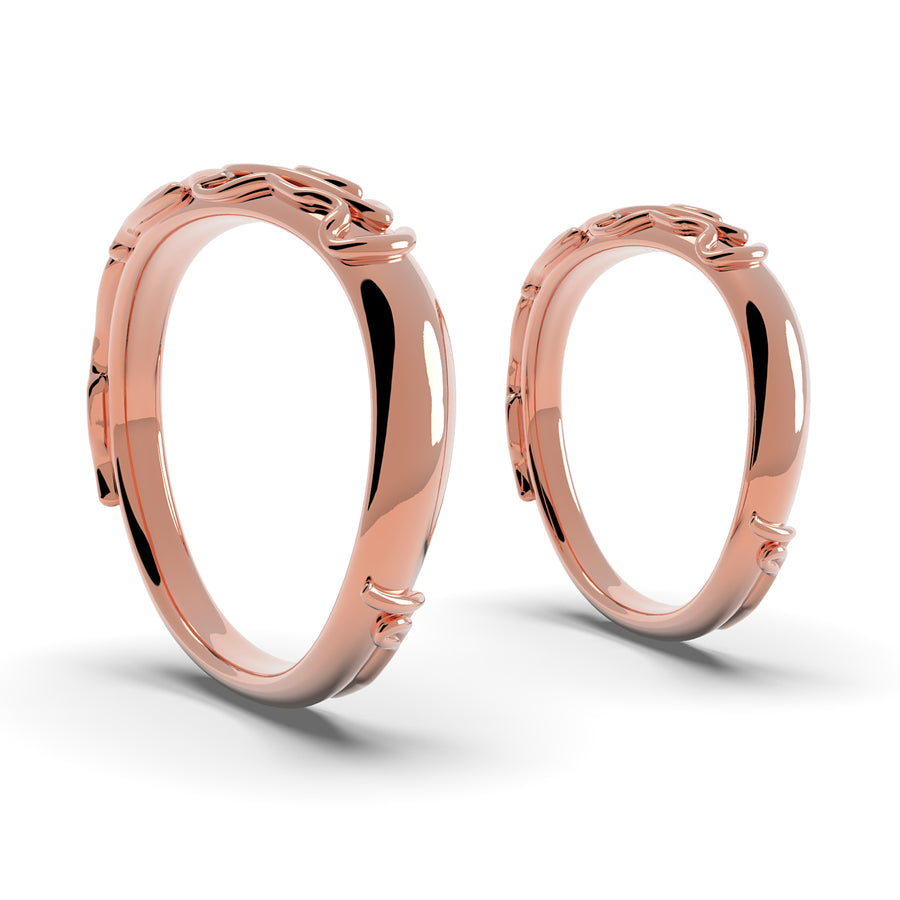 Nacre Nexus - designové snubní prsteny ze 14 kt růžového zlata 7,44 g