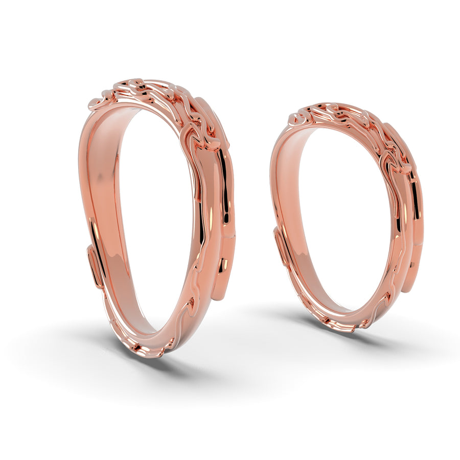 Nacre Nexus - designové snubní prsteny ze 14 kt růžového zlata 7,44 g