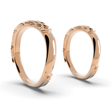 Nacre Nexus - designové snubní prsteny ze 14 kt žlutého zlata 7,44 g - antonielecher