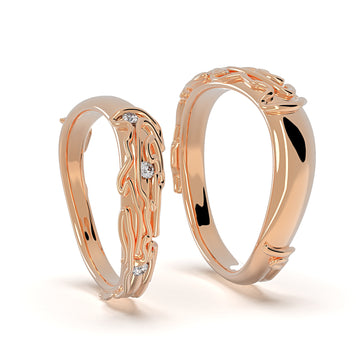 Nacre Nexus - designové snubní prsteny ze 14 kt žlutého zlata s brilianty cca 7,44 g - antonielecher