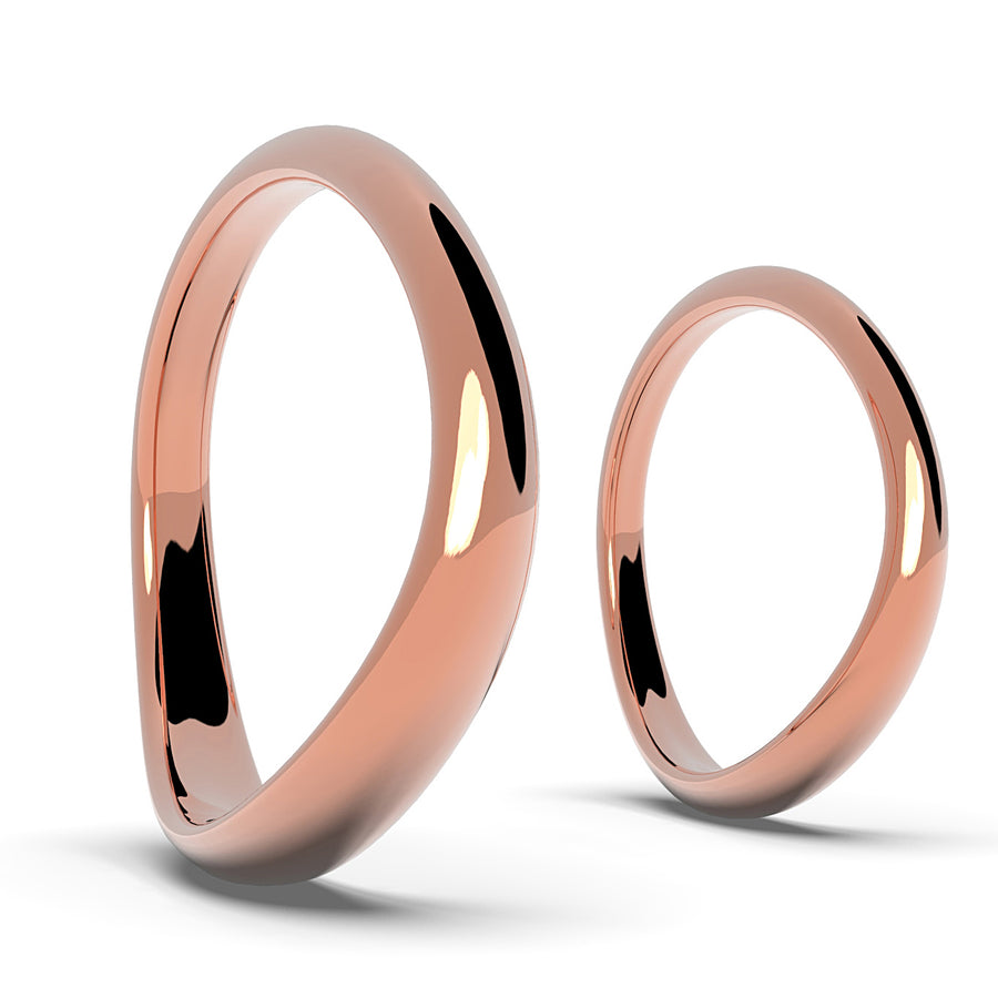 Nacre Universe - designové snubní prsteny z 14 kt růžového zlata 6,04 g