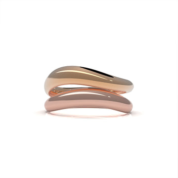 Nacre Universe Duo - designový prsten žlutý / růžový - 925/1000 ag 4,26 g nebo 14kt / 18kt au 7,21 g