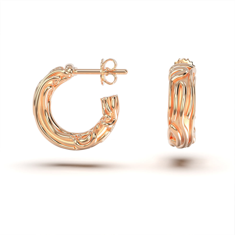 Nacre Hoops - designové náušnice žluté - 925/1000 ag 7,31 g nebo 14kt / 18kt au 10,31 g